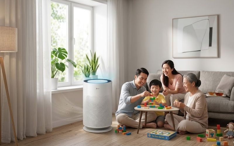 Máy Lọc Không Khí LG PuriCare 360 HIT: Công Nghệ Lọc 360° Và Điều Khiển Thông Minh